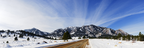 Fresh Snow on the Boulder Flatirons